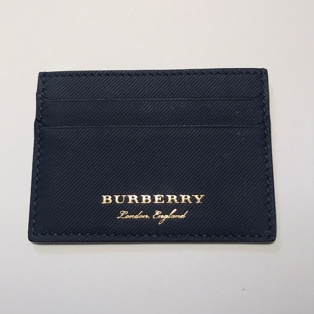 Burberry Trench Leather Sandon Card Case Blue